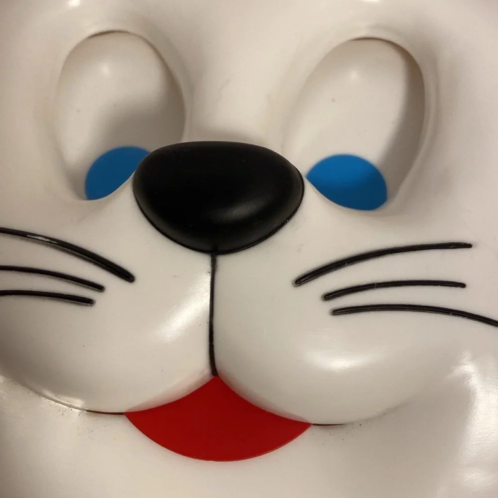 Vintage Cat Face Hook Happy Animal wall hanger kids towel hook 1980s 80s retro